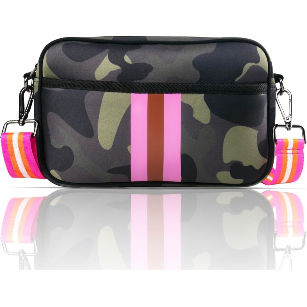 Crossbody Bags for Women, Neoprene Crossbody Bag (Green Camo)